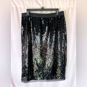 Who What Wear Shimmering Black Pencil Skirt